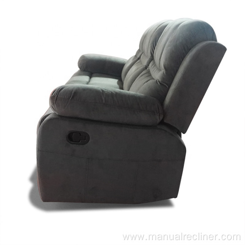 Durable Velvet Fabric Recliner Sofa Set